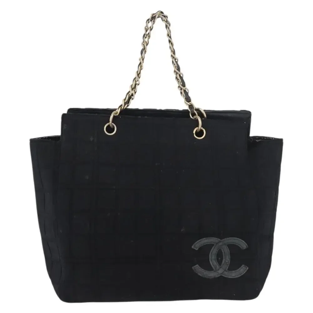 Chanel Cotton Chain Handbag Black
